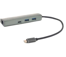 Купить - кардридер  USB-хаб PowerPlant USB3.0 + Gigabit LAN Aluminum 3 порта (CA910557)
