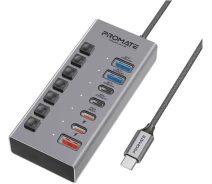 Купить - кардридер  USB Хаб на 7 портов Promate (gegahub-10g)