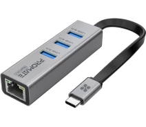 Купить - кардридер  USB Хаб на 4 порта Promate (gigahub-c.grey)