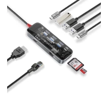 Купить - кардридер  USB Хаб на 9 портов Promate (transhub-go)
