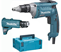 Купить - шуруповерт  Шуруповерт для гипсокартона Makita FS6300JX2, 570Вт, 6000об, 6-11Нм, Makpac + аксессуары