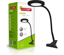 Купить - настольную лампу  Сетевая настольная лампа на прищепке EUROLAMP LED-TLP-6W(black) (LED-TLP-6W(black))