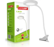 Купить - настольную лампу  Сетевая настольная лампа на прищепке EUROLAMP LED-TLP-6W(white) (LED-TLP-6W(white))
