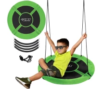 Купить - садовую качелю  Качели-гнездо круглая 4FIZJO L 100 см Black/Green (P-5907739314512)
