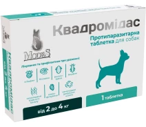 Купить - противопаразитарное средство для собаки  Квадромидас противопаразитарные таблетки для собак  2-4 кг, 0,2 г, MODES