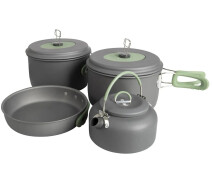 Купить - туристическую посуду  Набор посуды Bo-Camp Explorer XL 4 Pieces Hard Anodized Grey/Green (2200249)