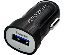 Купить - зарядное устройство для телефона и планшета  Зарядное устройство USB 12V/24V DC 5V/1000mA AUTO WELLE AW06-18B черный