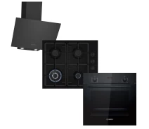 Купить - духовой шкаф  Духовой электрический шкаф Bosch HBF512BB1T+PBH6C6K90R+DWK64PJ60T