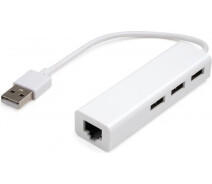 Купить - кардридер  Концентратор Vinga 3xUSB2.0 + RJ45 100Mbps (VCP2H3USB2LANWH)