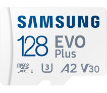 Купить - карту памяти  Карта памяти Samsung Evo Plus microSDXC 128GB UHS-I U3 V30 A2 + SD адаптер (MB-MC128KA/EU)
