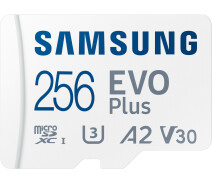 Купить - карту памяти  Карта памяти Samsung Evo Plus microSDXC 256GB UHS-I U3 V30 A2 + SD адаптер (MB-MC256KA/EU)
