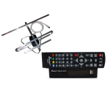 Купить - ТВ-тюнер  Комплект Т2-телевидения: тюнер DVB-T2 с функциями медиаплеера и IPTV/WebTV-плеера Eurosky ES-15+ антенна для Т2 комнатная