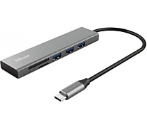 Купить - кардридер  Хаб Trust Halyx Fast USB-C Hub and Card Reader 3-port (24191)