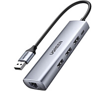 Купить - кардридер  Док-станция UGREEN CM266 USB A 3.0 --> USB 3.0x3/HDMI/RJ45/Micro USB Grey (60812)