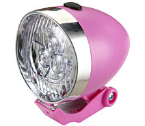 Купить - велофару  Велосипедная фара розовая 3 LED "RETRO STYLE" (94315P-IS)