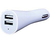 Купить - зарядное устройство для телефона и планшета  Зарядное устройство USB 12V/24V DC 2 x 5V/2100/1000mA AUTO WELLE AW06-13W белый
