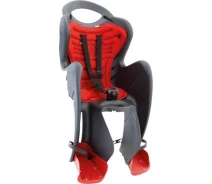 Купить - детское велосипедное кресло  Велосипедное кресло заднее Bellelli Mr Fox Сlamp (на багажник) до 22кг, серое с красной подкладкой (SAD-25-A2)