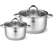 Купить - набор посуды  Набор посуды BRAVO CHEF 4 пр. кастрюля (1.9л+3.6л) (BC-6001)