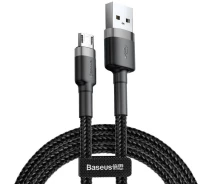Купить - адаптер и кабель  Кабель Baseus USB to Micro 2.1A 0.5m (CAMKLF-AG1) серо-черный