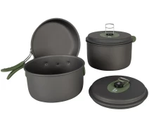Купить - туристическую посуду  Набор посуды Bo-Camp Explorer 3 Pieces Hard Anodized Grey/Green (2200239)