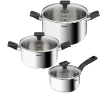 Купить - набор посуды  Набор посуды Tefal Delicious, 6 предметов, нержавеющая сталь, бакелит, стекло (B925S655)