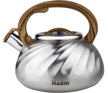 Купить - чайник для плиты  Чайник со свистком MAGIO MG-1194, 3л, дерево (MG-1194)