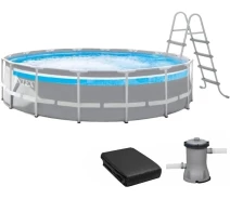 Купить - бассейн  Каркасный бассейн Intex 26722 Premium (427х107см карт. фильтр, лестница, подложка, тент)