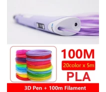 Купить - 3D-ручку  3D-ручка MYRIWELL RP-100B Purple + 100m (20 цветов) PLA пластика