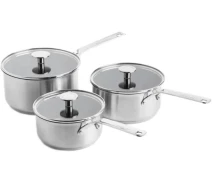 Купить - набор посуды  Набор ковшей KitchenAid с крышками SSS, 1,5/2,1/3,1 л (CC005740-001)