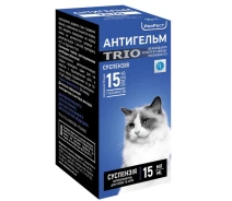 Купить - противопаразитарное средство для кота  Антигельм TRIO суспензия 15 мл(4820138348890)