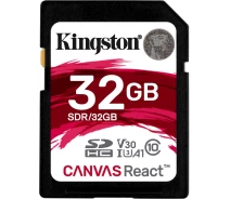 Купить - карту памяти  Карта памяти Kingston 32 GB SDHC class 10 UHS-I U3 Canvas React SDR/32GB