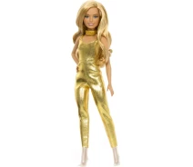 Купить - игрушку для девочки  Кукла Barbie Модница в золотистом комбинезоне (HRH19)