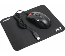 Купить - мышку для ноутбука  Мышь игровая A4-Tech X-710BK USB + коврик X7-200MP (X-7120)