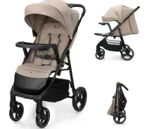 Купить - детскую коляску  Прогулочная коляска Kinderkraft Trig 3 Tray Beige (KSTRIG03BEG000T) (00-00305438)