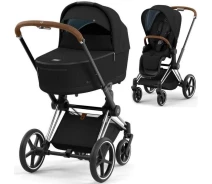 Купить - детскую коляску  Универсальная коляска 2в1 Cybex Priam Sepia Black шасси Chrome Brown (521002319/523000799/523000733)