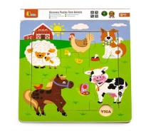 Купить - пазл  Деревянный пазл Viga Toys Зверята на ферме (50837)