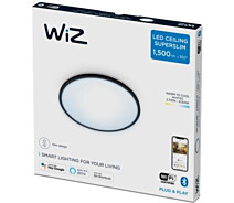 Купить - светильник потолочный  Светильник потолочный умный WiZ SuperSlim Ceiling, 16W, 1500lm, 29.2 см, 2700-6500K, Wi-Fi, черный