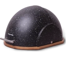 Купить - хлебницу  Kamille Breadbasket Marble KM-1106 с бамбуковой основой Black marble