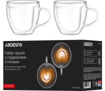 Купить - чашку и кружку  Набор чашек Ardesto с двойными стенками в форме сердца, 2шт, 250 мл (AR2625BHL)