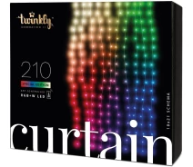 Купить - гирлянду  Гирлянда Smart LED Twinkly Curtain,Wall RGBW 210, BT+WiFi, Gen II, IP44 кабель прозрачный (TWW210SPP-TEU)