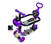 Купить - самоката  Самокат Scooter Божья коровка 5 в 1 Violet с бортиком и родительской ручкой