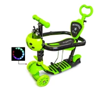 Купить - самоката  Самокат Scooter Божья коровка 5 в 1 Green с бортиком и родительской ручкой
