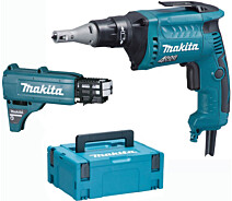 Купить - шуруповерт  Шуруповерт для гипсокартона Makita FS4000JX2, 570Вт, 4000об, 10-16Нм, Makpac + аксессуары