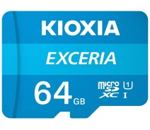 Купить - карту памяти  Карта памяти Kioxia Exceria microSDXC UHS-I 64GB class10+SD (LMEX1L064GG2)