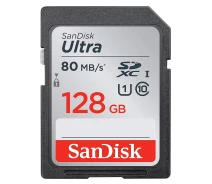 Купить - карту памяти  Карта памяти SanDisk 128GB SDXC C10 UHS-I R80MB/s Ultra (SDSDUNC-128G-GN6IN)