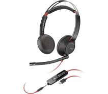 Купить - наушники  Наушники On-ear Poly Blackwire 5220, USB-A, USB-C, 3.5 мм noise canceling, (8X231AA) Black