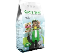 Купить - наполнитель для туалетов  Бентонитовый наполнитель CAT'S WAY алоэ вера + зеленые гранулы, 10л(8682162004663)
