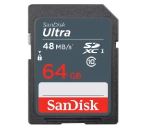 Купить - карту памяти  Карта памяти SanDisk 64GB SDXC C10 UHS-I R48MB/s Ultra (SDSDUNB-064G-GN3IN)