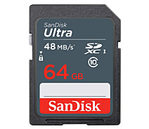 Купить - карту памяти  Карта памяти SanDisk 64GB SDXC C10 UHS-I R48MB/s Ultra (SDSDUNB-064G-GN3IN)
