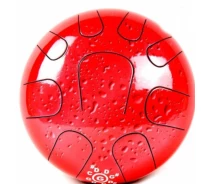 Купить - перкуссионный инструмент  PALM PERCUSSION METAL TONGUE DRUM 9 LEAFS RED SPLASH